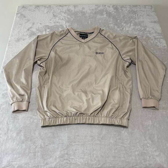 FootJoy Men's‎ Long Sleeve V-Neck Pullover Golf Windbreaker Jacket L Tan - Picture 1 of 9